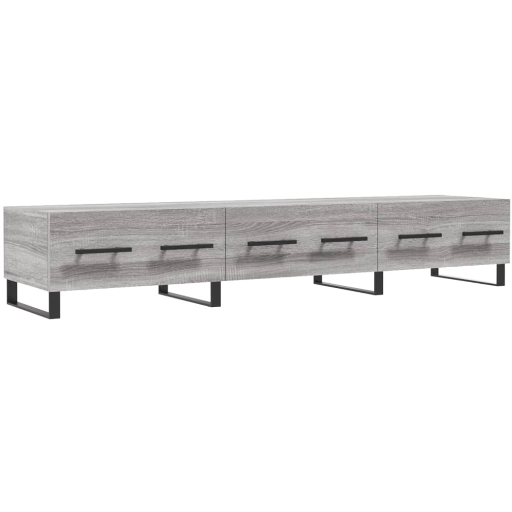 vidaXL 3 Drawer Grey Sonoma Wide TV Cabinet Image 2