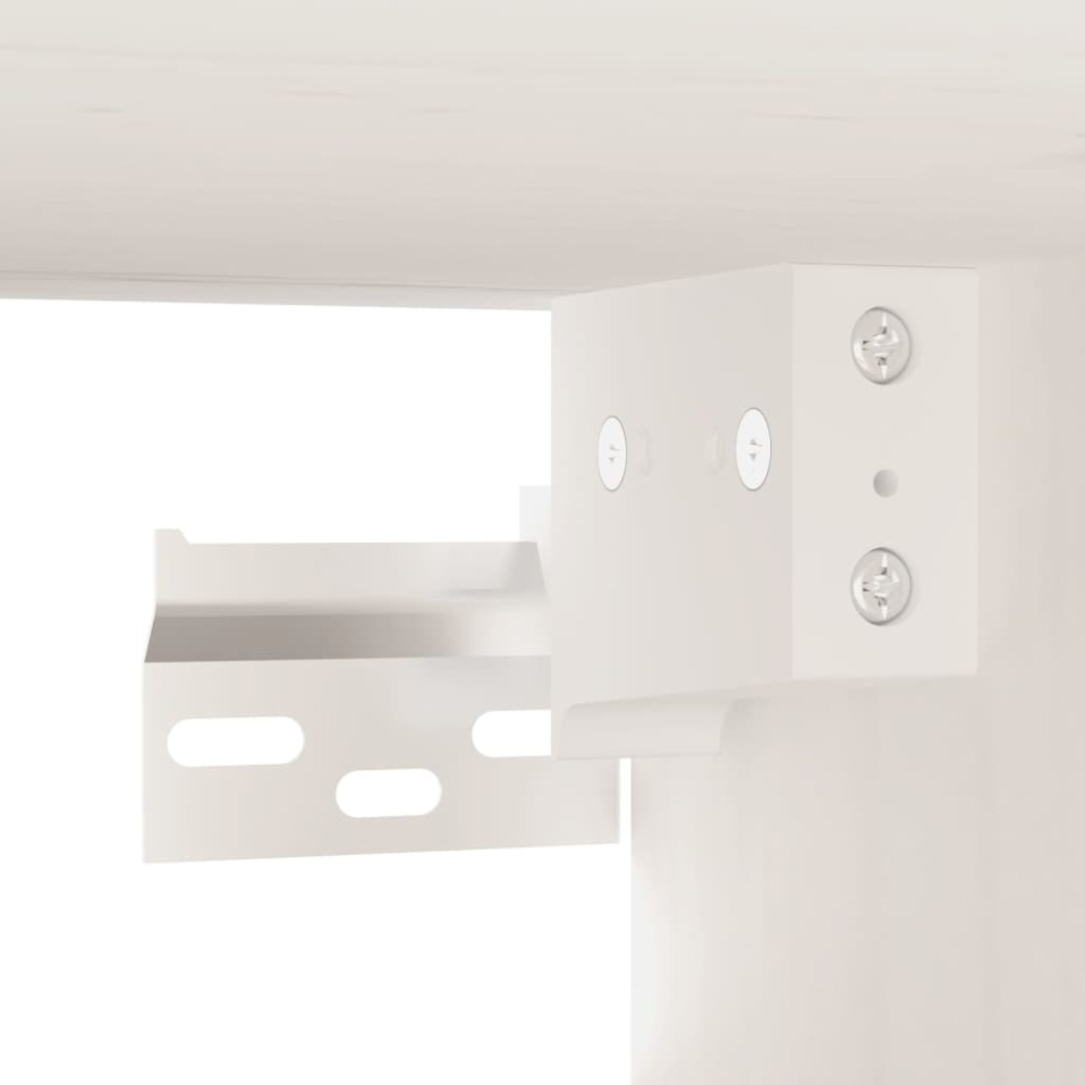 vidaXL 2 Door White Solid Wood Pine Wall Cabinet Set of 2 Image 9