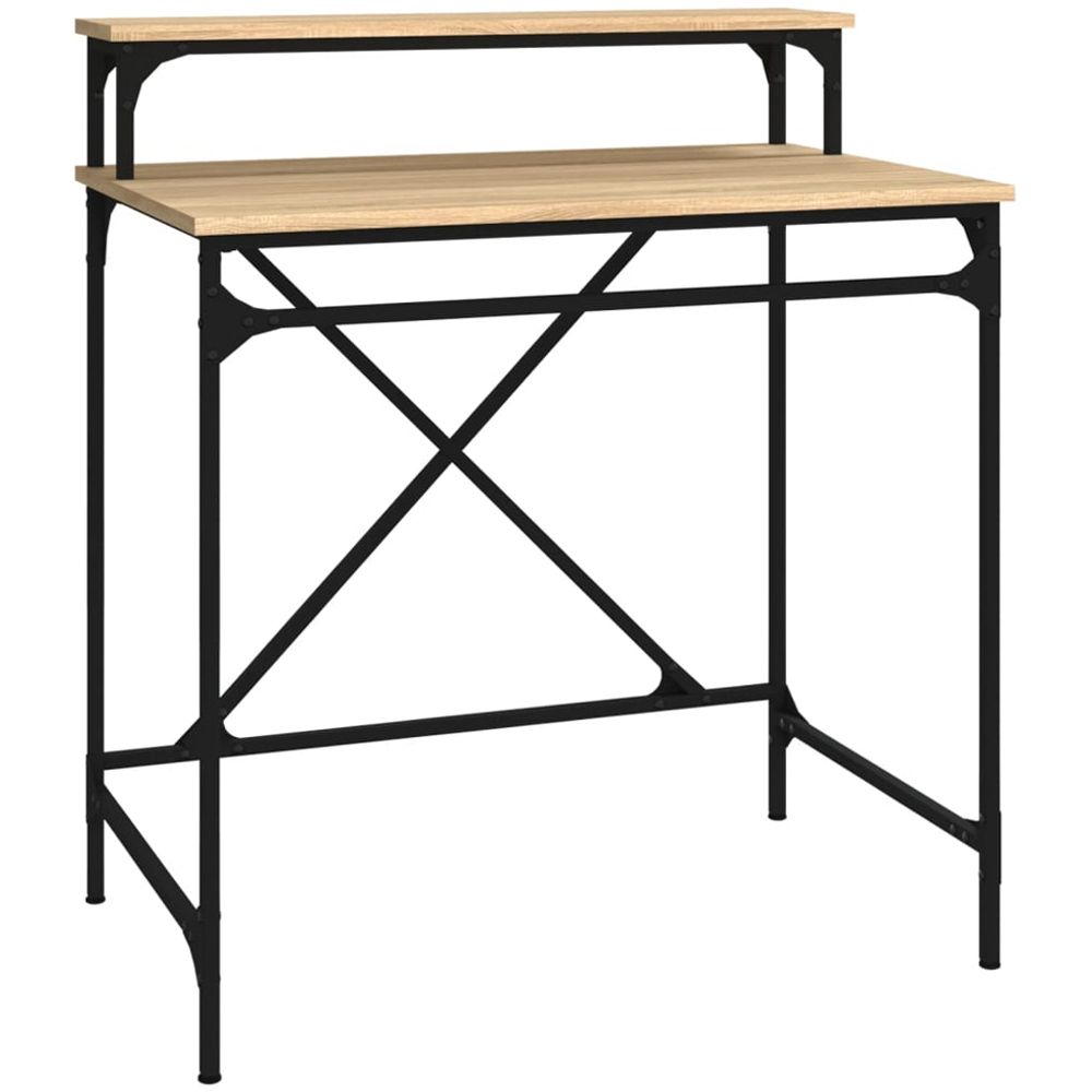 vidaXL Single Shelf Industrial Style Computer Desk Sonoma Oak Image 2