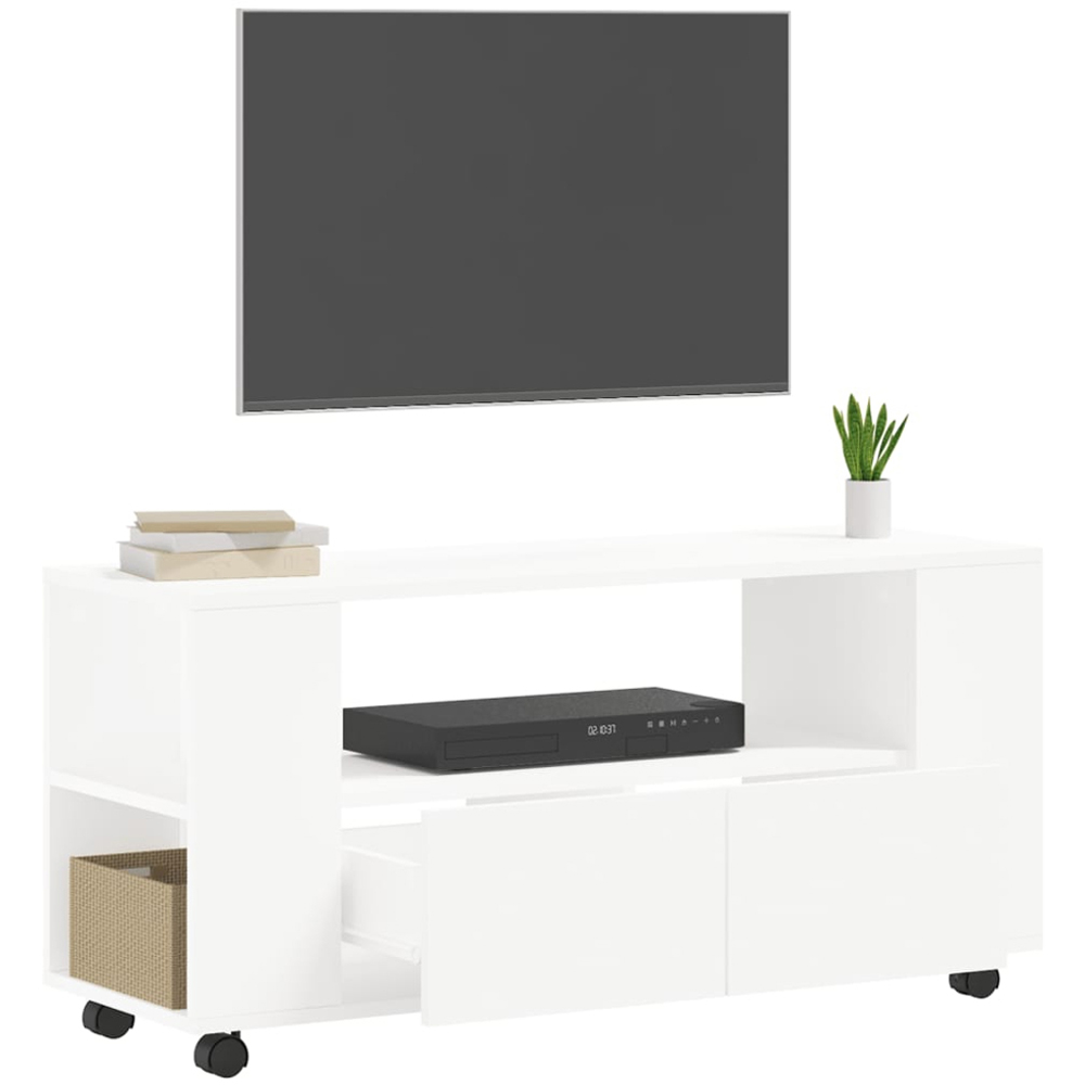 vidaXL 2 Drawer White TV Cabinet Image 4