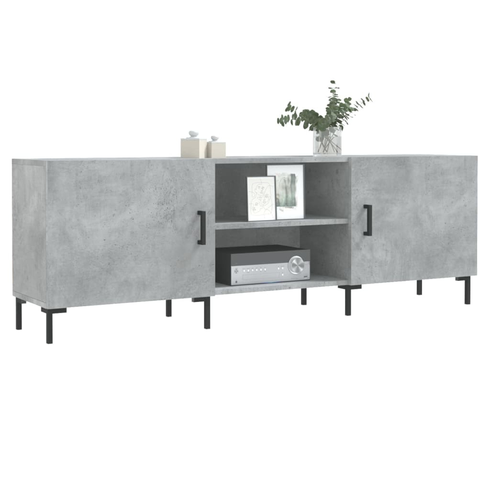 vidaXL 2 Door 2 Shelf Concrete Grey TV Cabinet Image 3