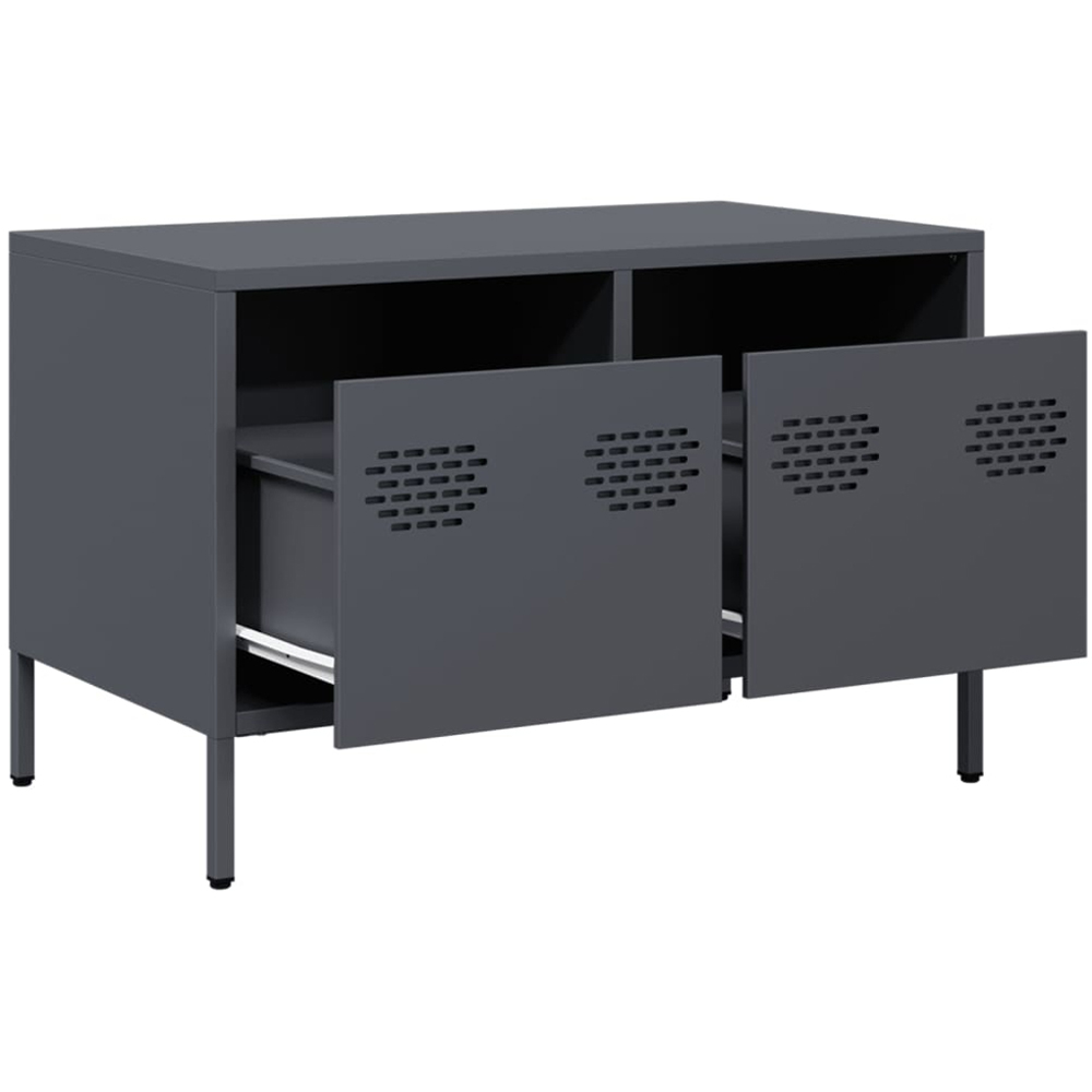 vidaXL 2 Drawer Anthracite Cold-Rolled Steel TV Cabinet Image 5