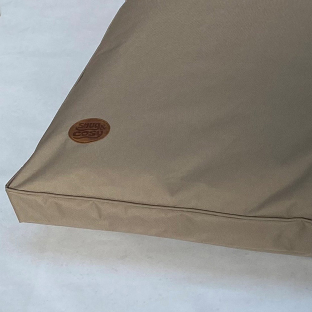 Snug & Cosy Pescara Medium Rectangle Sand Dog Lounger Bed Image 3