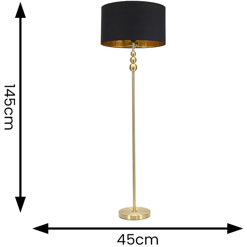 ValueLights Marissa Black and Gold Shade Gold Ball LED Floor Lamp Image 6
