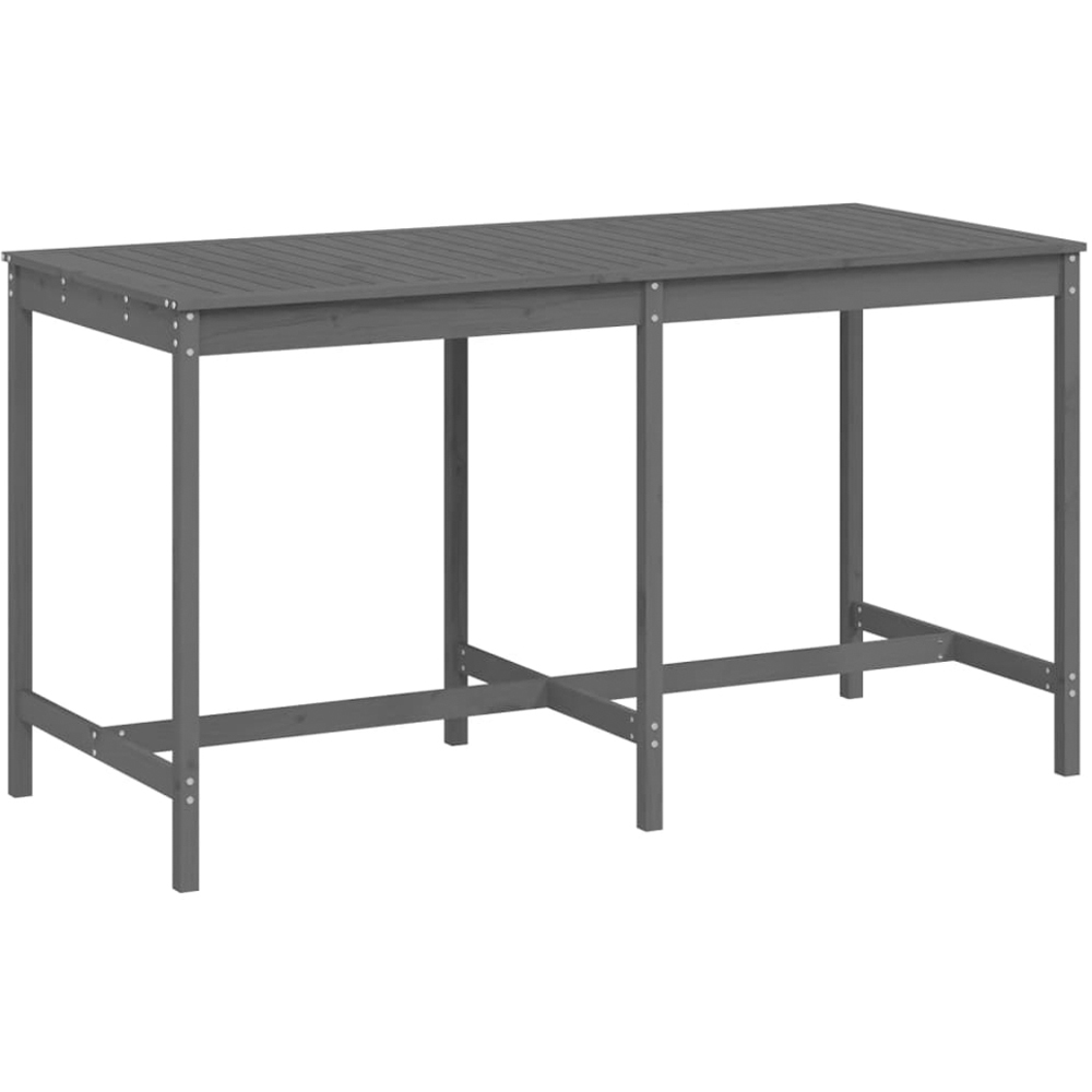vidaXL 8 Seater Solid Pine Wood Slatted Garden Dining Table Grey Image 2