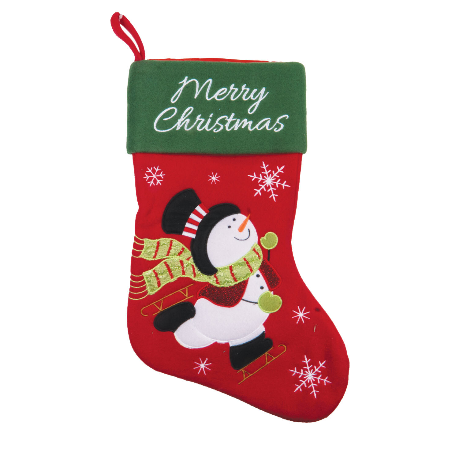 Single Santa & Friends Merry Christmas Stocking in Assorted styles Image 1