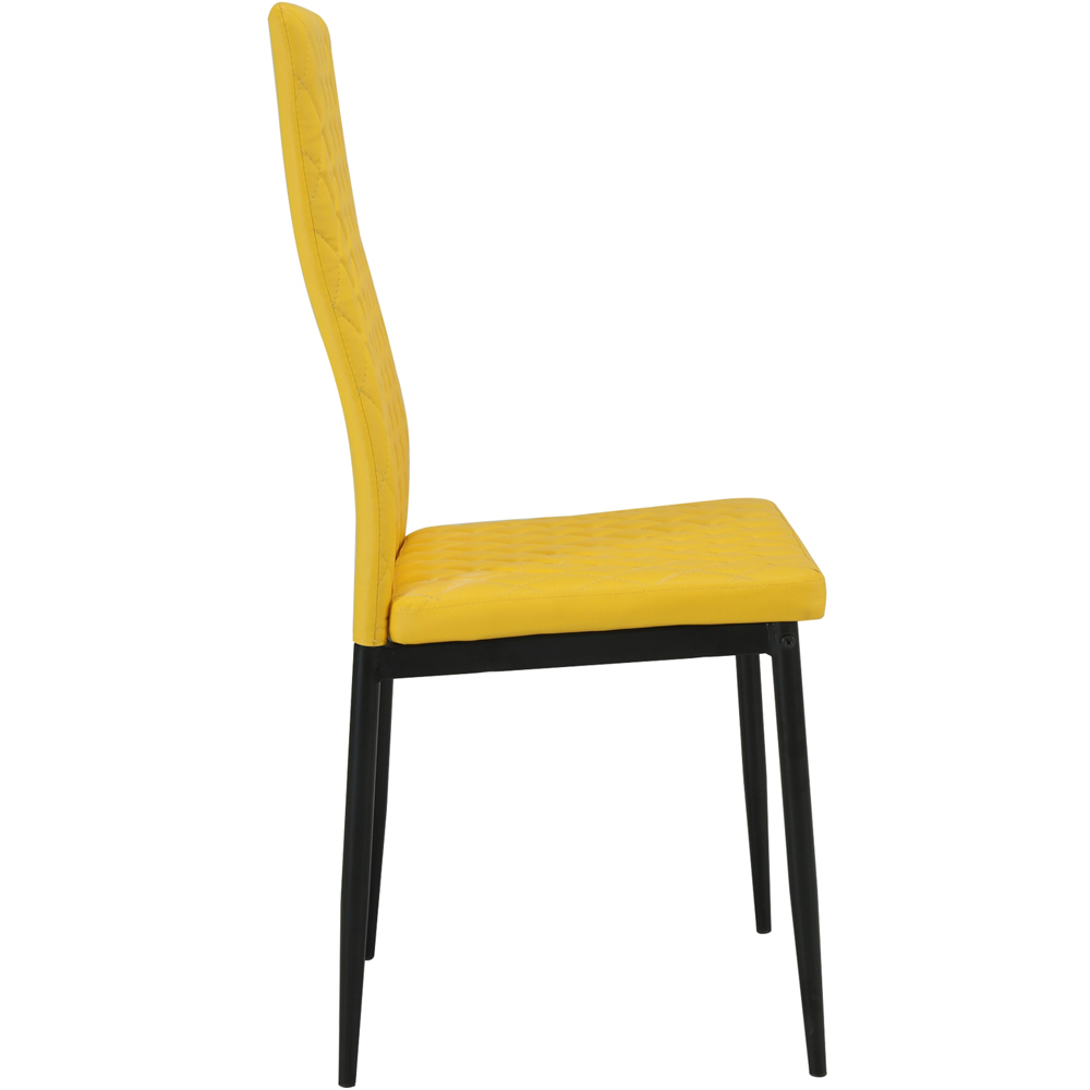 Indoor Living Emily 4 Seater Leather Marble Top Dining Set Mustard Image 6