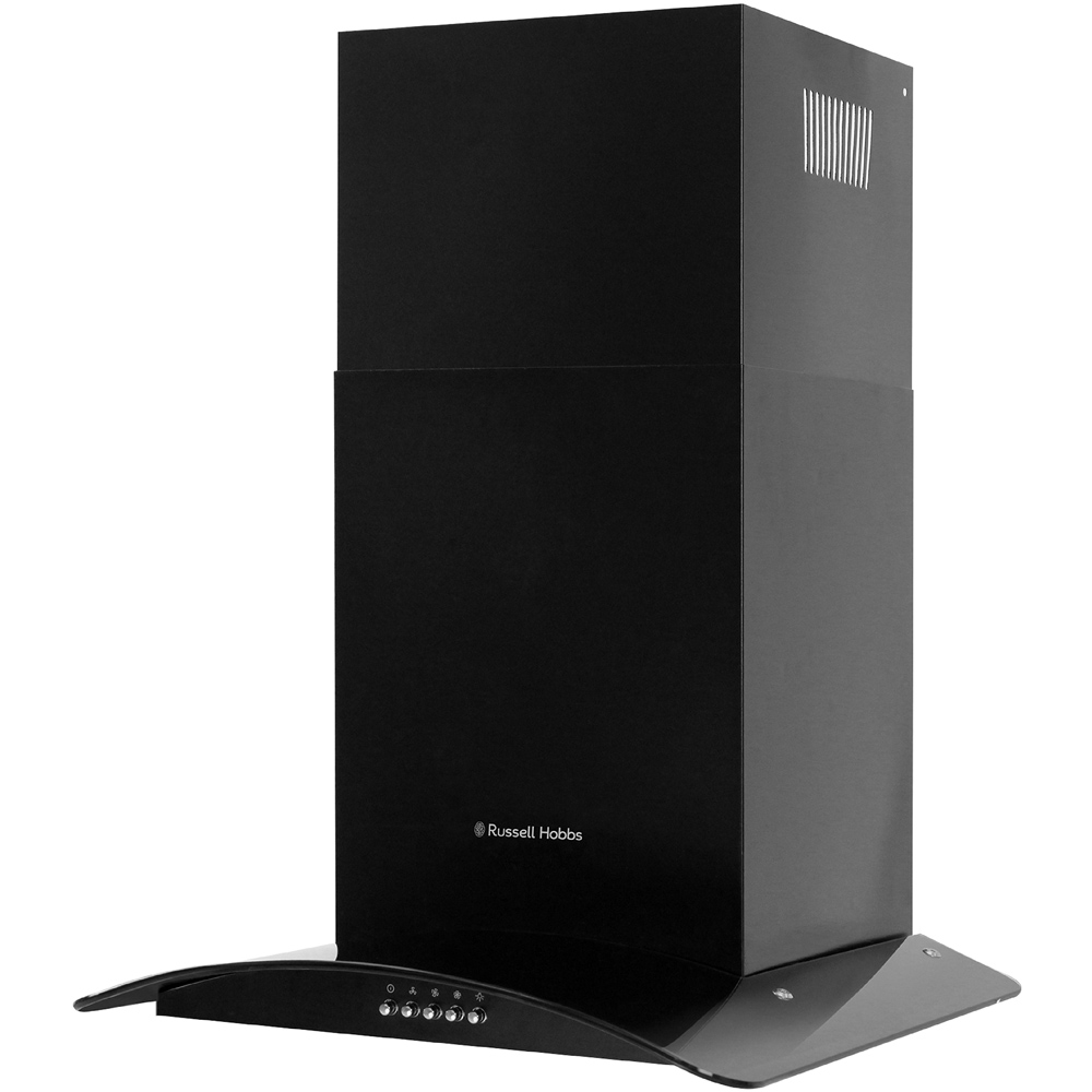 Russell Hobbs RHGCH601B-M/01 Black 60cm Wide Chimney Cooker Hood Image 1