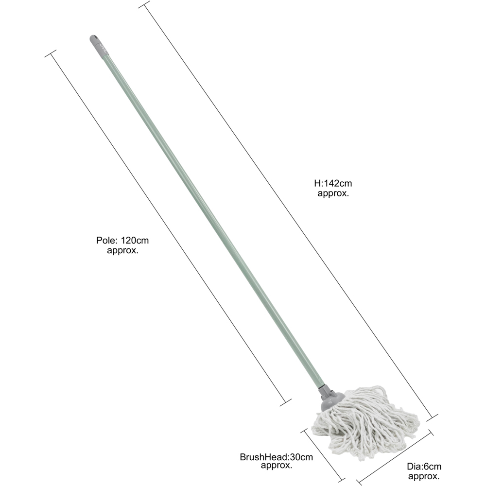 JVL Cleaning Green Cotton String Mop with 2 Replacement Heads Image 8