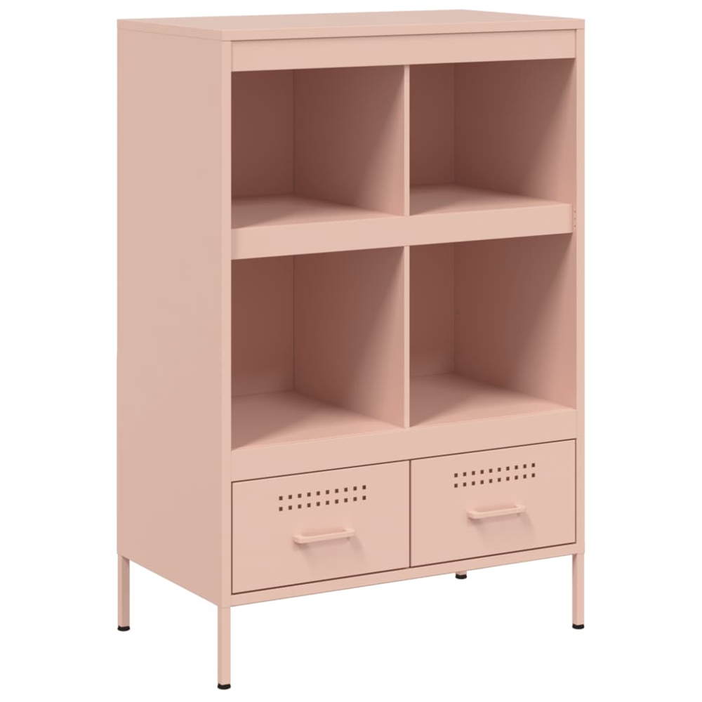 vidaXL 2 Drawer 4 Shelf Pink Cold-Rolled Steel Highboard Image 2