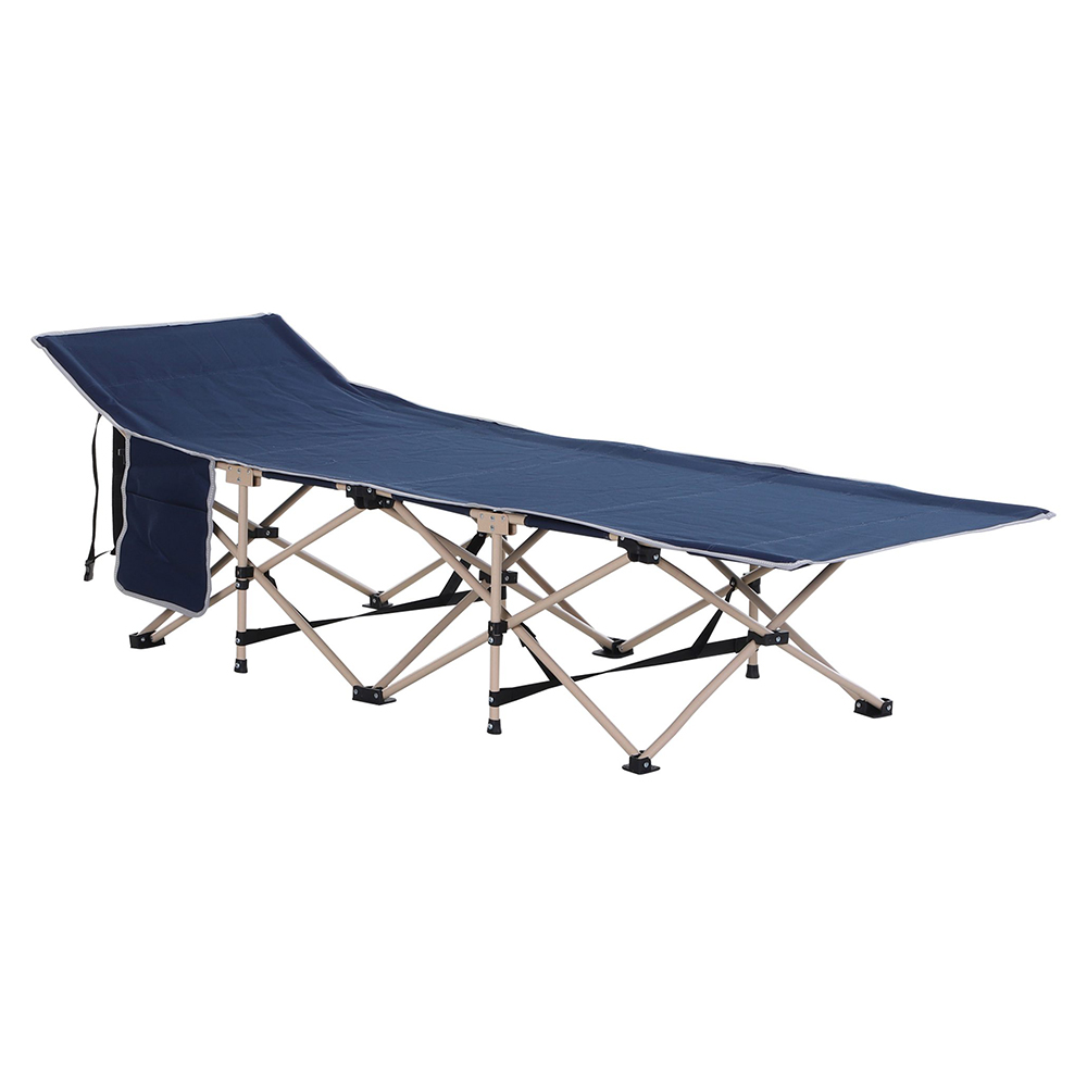 Outsunny Single Folding Camping Bed Blue Image 1