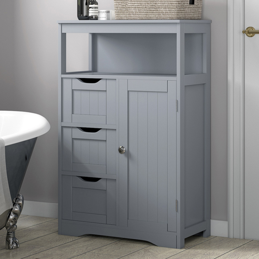 Dakota 3 Drawer Grey Bathroom Storage Cabinet Image 1