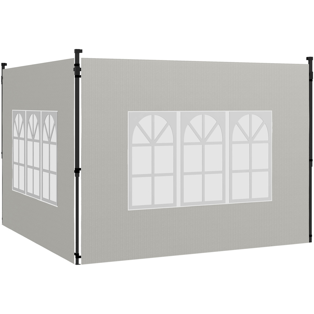 Outsunny 2 x 3m White Gazebo Replacement Side Panel with Window 2 Pack Image 2