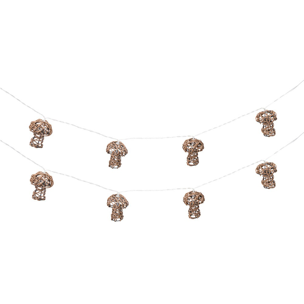 ValueLights Mushroom Rattan Battery Operated Outdoor Garden String Light 10 Pack Image 1