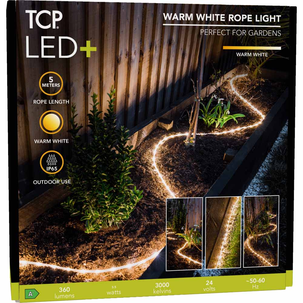 TCP Garden Rope Light IP65 Warm White 5M Image 1