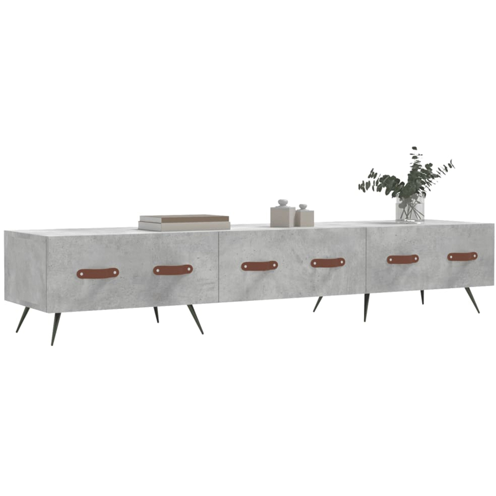 vidaXL 3 Drawer Concrete Grey TV Cabinet Image 3