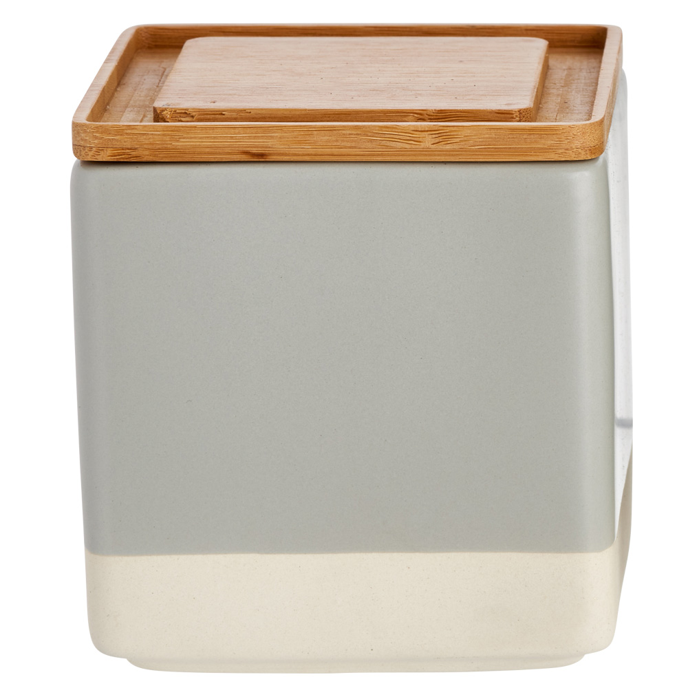 Wilko Grey Stacking Ceramic Storage Jar Image 1