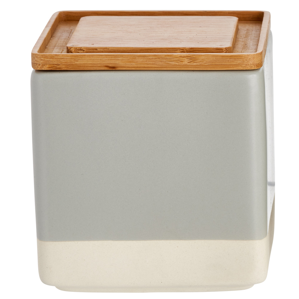 Wilko Stacking Ceramic Storage Jar Grey Wilko