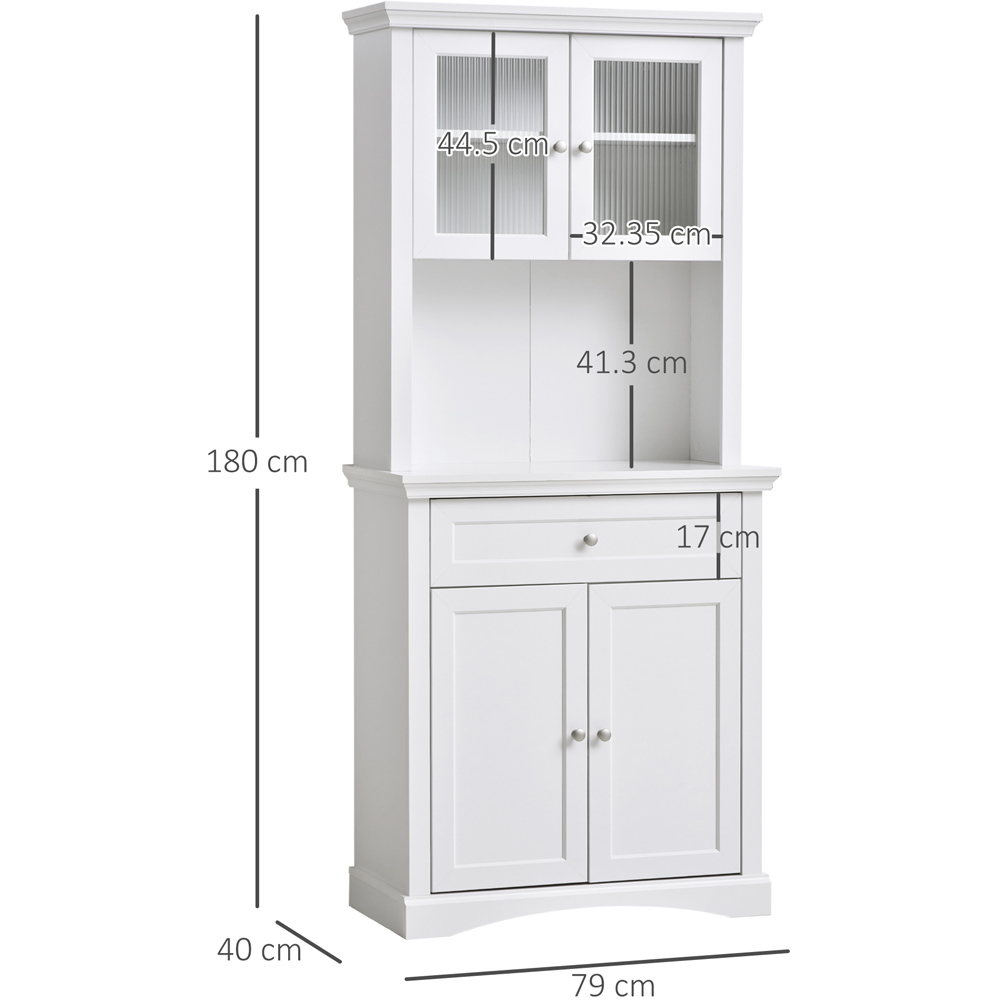 Portland 4 Door Single Drawer White Kitchen Storage Cabinet Image 8