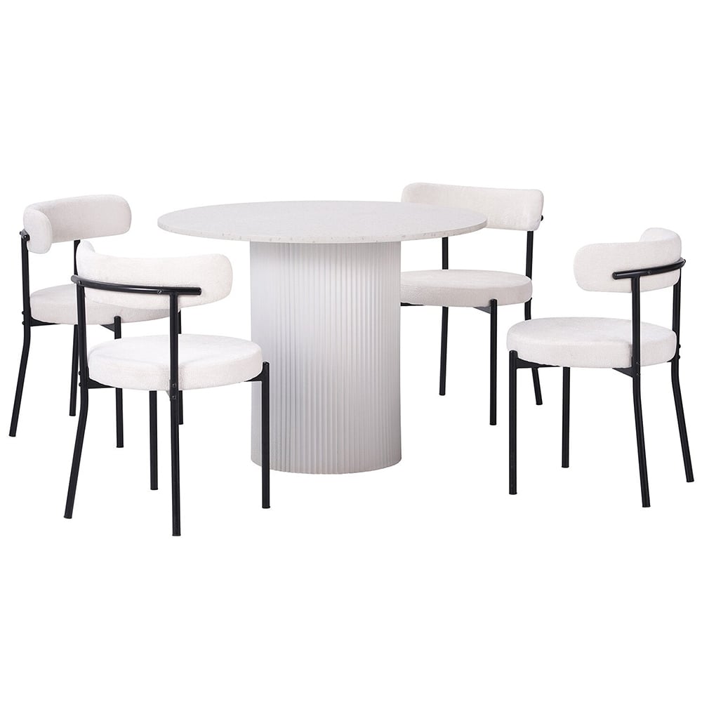 Ariana 4 Seater Dining Table White Image 2