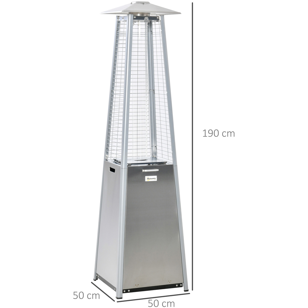Outsunny Stainless Steel Pyramid Freestanding Tower Heater with Dust Cover 11.2kW Image 7
