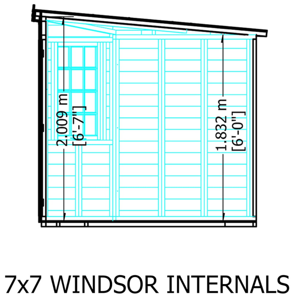 Shire Windsor 7 x 7ft Double Door Shiplap Pent Summerhouse Image 8