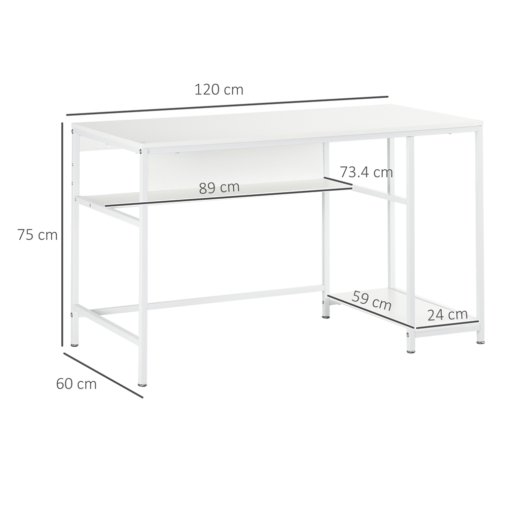 Portland Home Compact Computer Writing Desk White Image 7