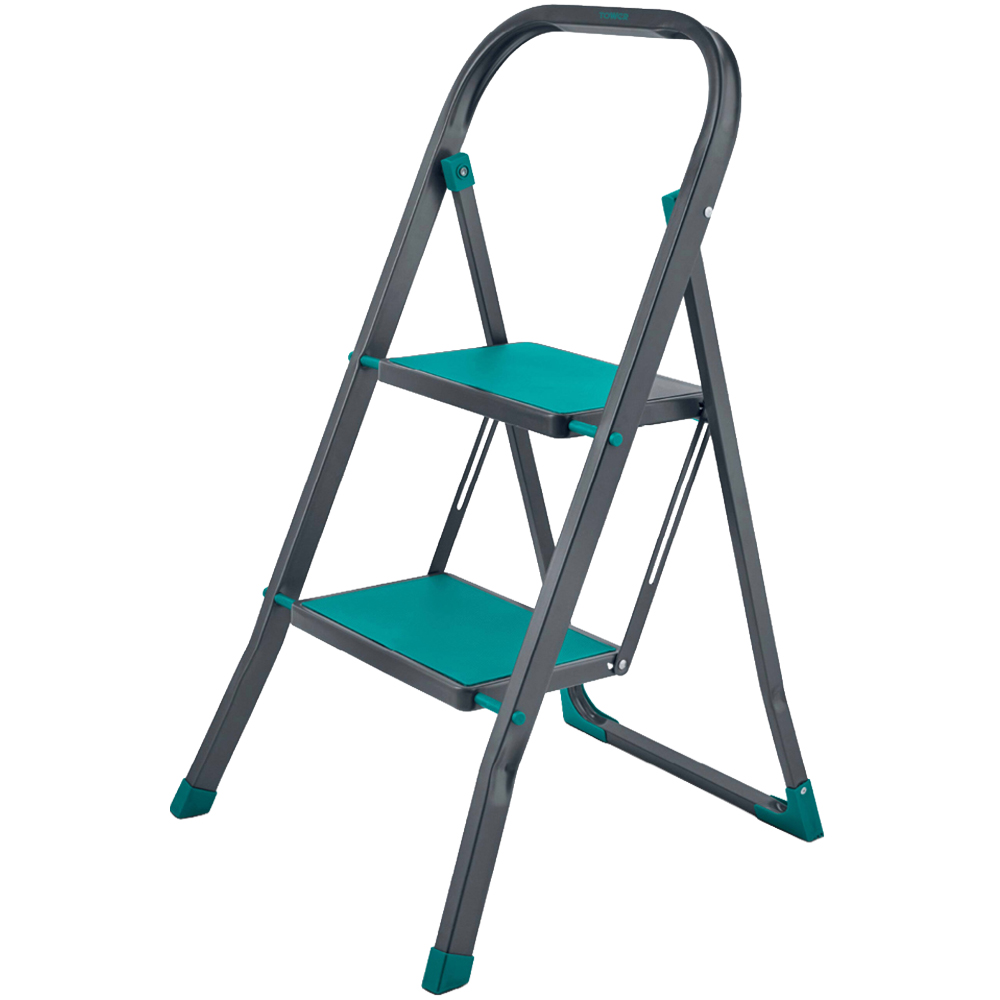 Tower 2-Tread Teal Step Ladder Image 1
