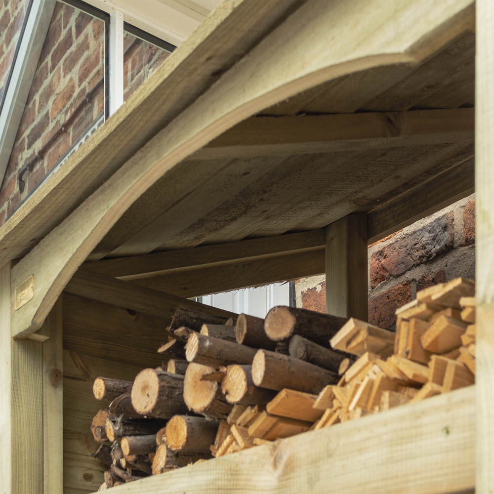 Rowlinson Single Timber Wood Premium Heritage Log Store Image 6