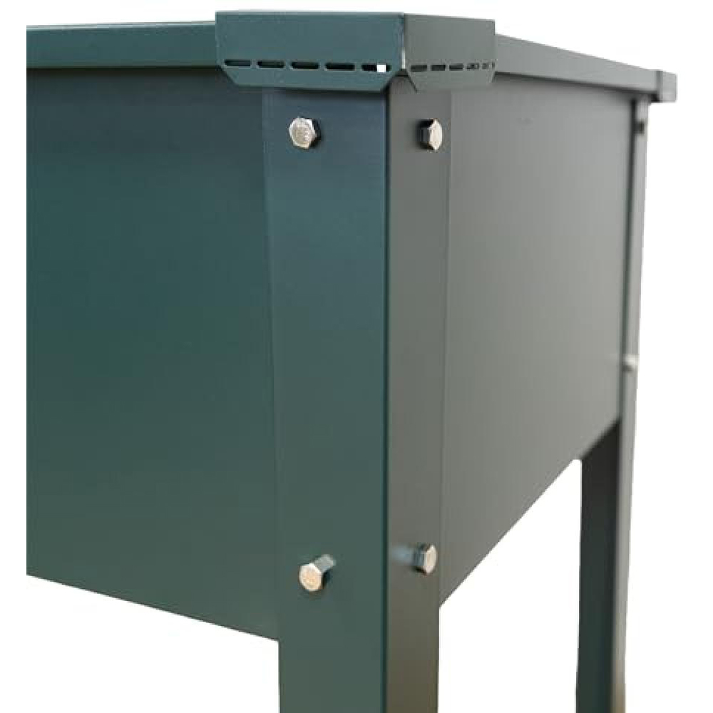 Fallen Fruits Green Metal Raised Garden Bed with Shelf 100.5 x 40.5cm Image 2