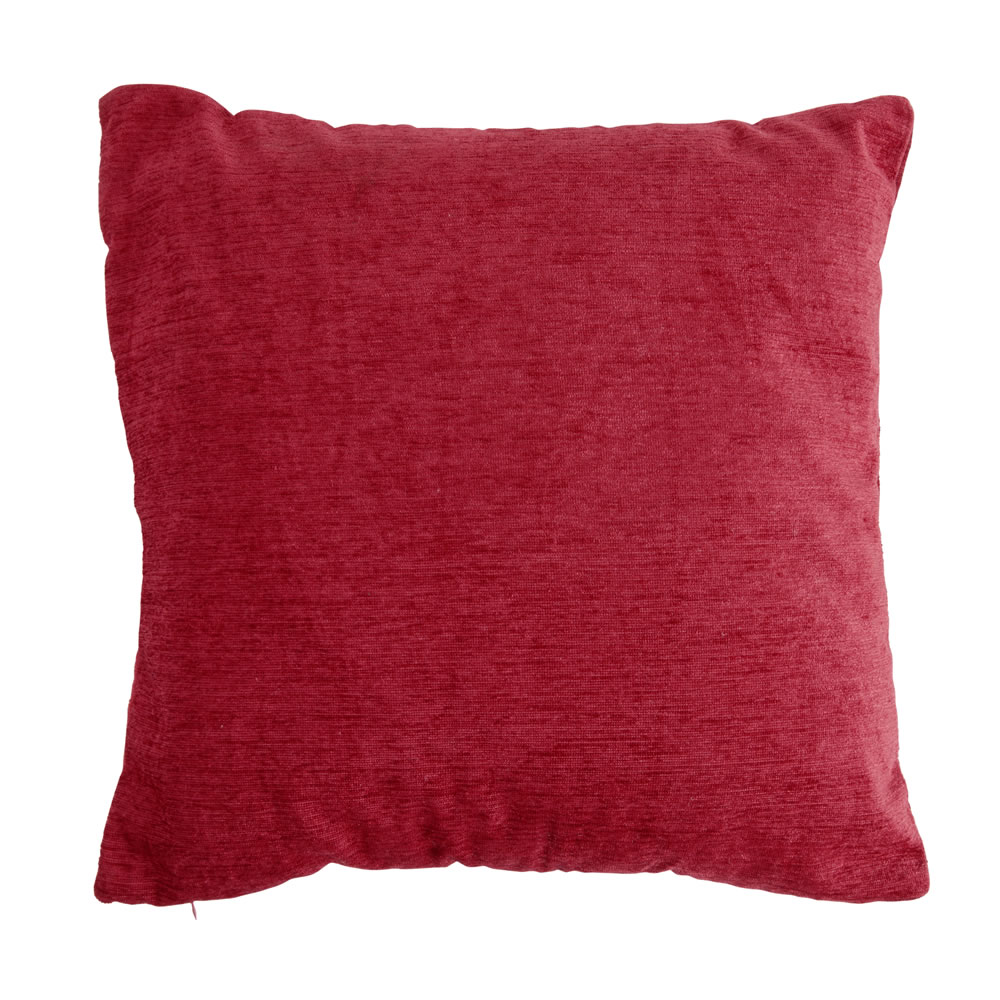 Wilko Red Chenille Cushion 43 x 43cm Image 1