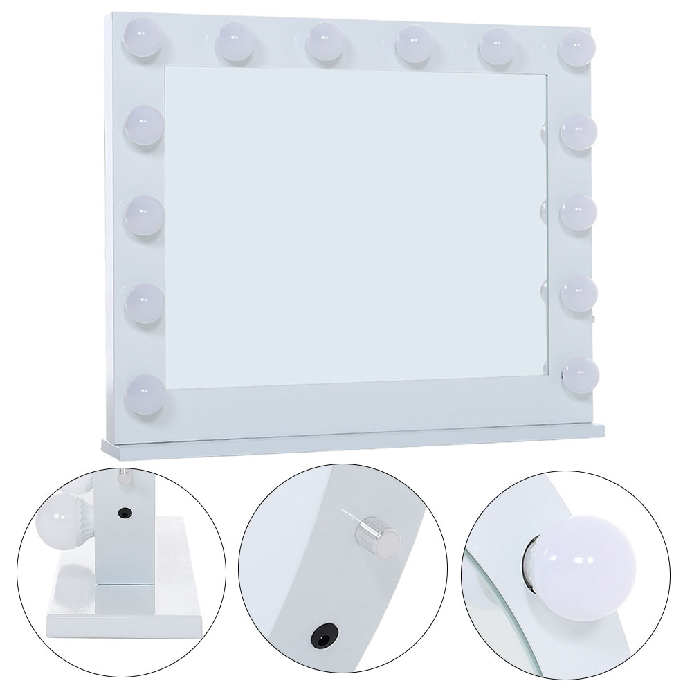 Living and Home LED Lighted White Makeup Vanity Mirror Image 5
