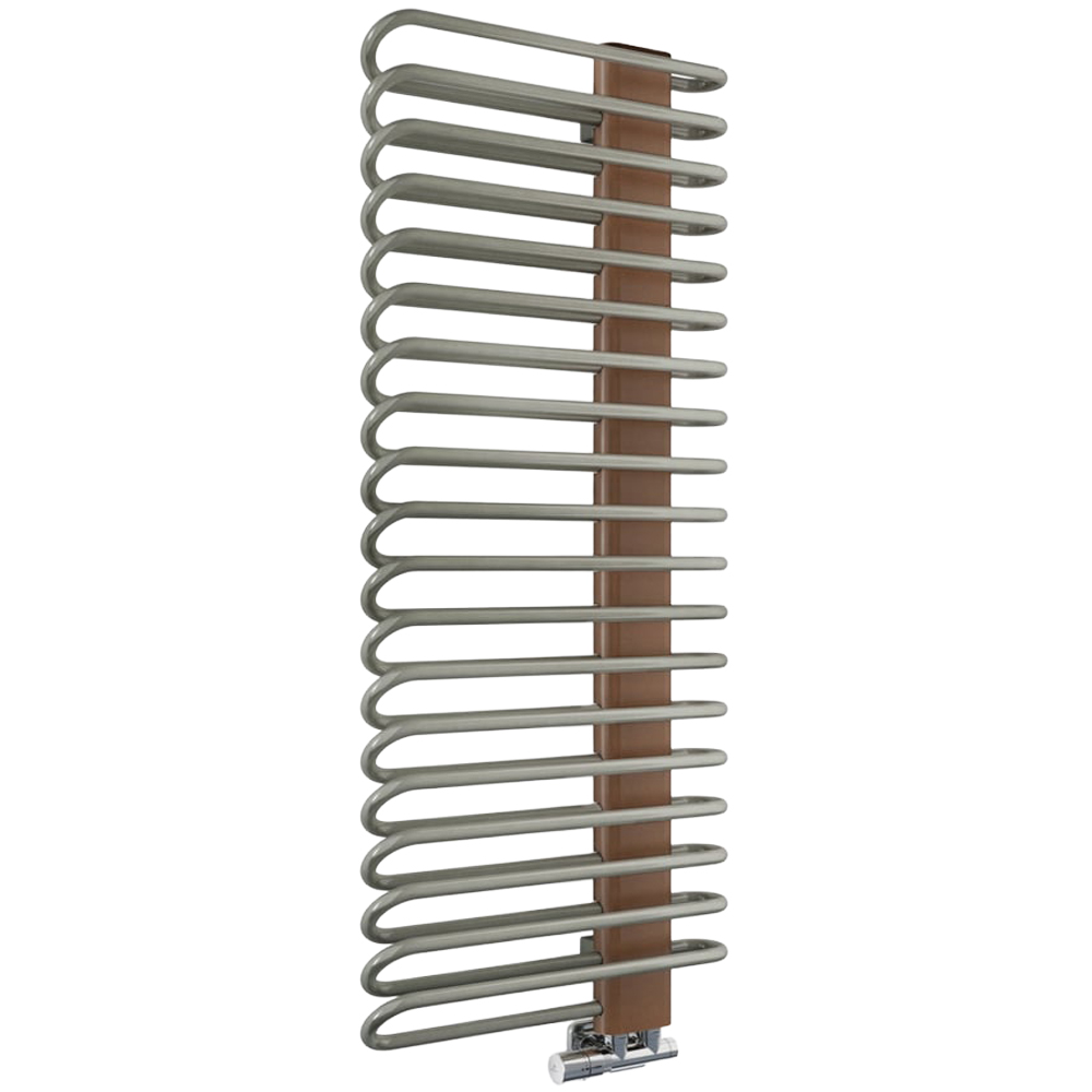 Terma Michelle 2459BTU Nickel Gloss and Copper Heated Towel Rail 1200 x 500mm Image