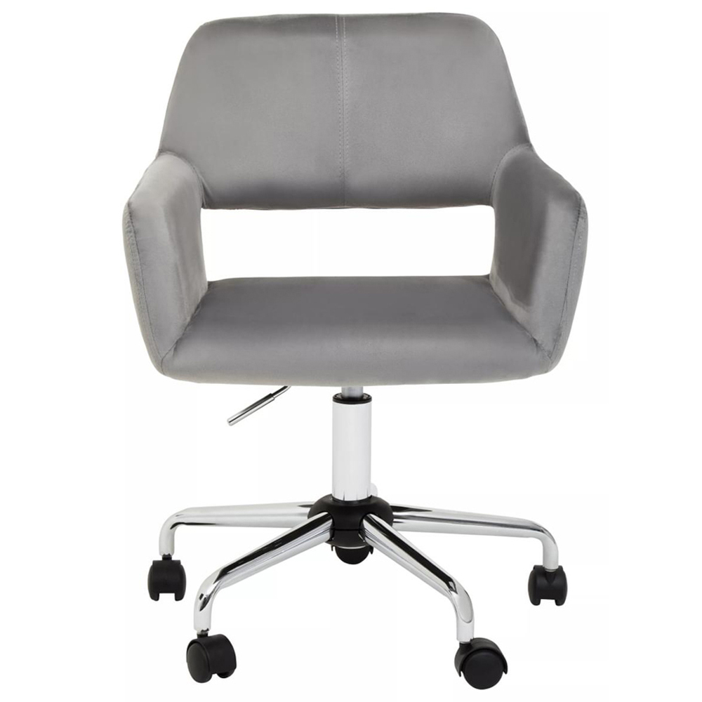 Interiors by Premier Brent Grey and Chrome Swivel Home Office Chair Image 3