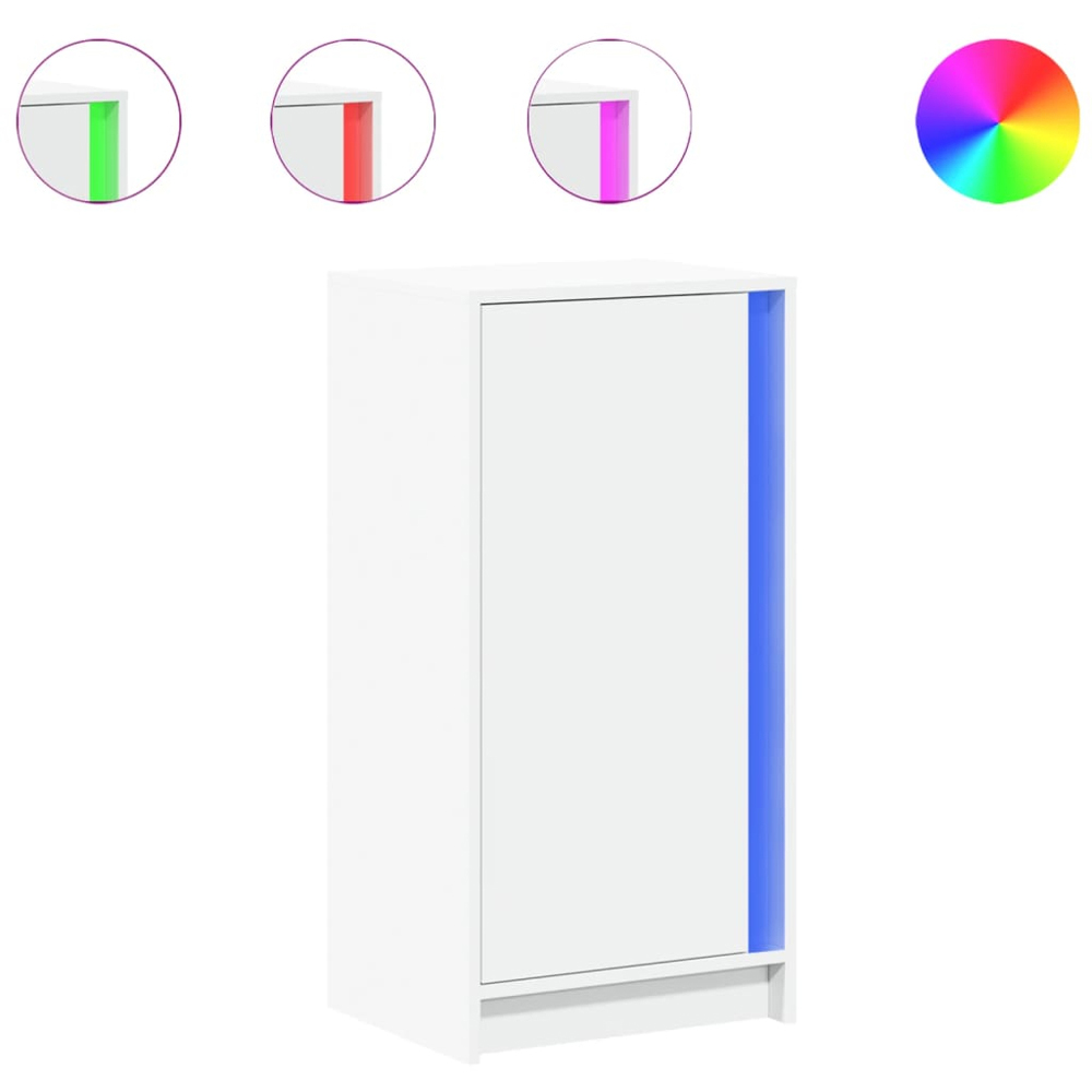 vidaXL Single Door White LED Sideboard Image 3