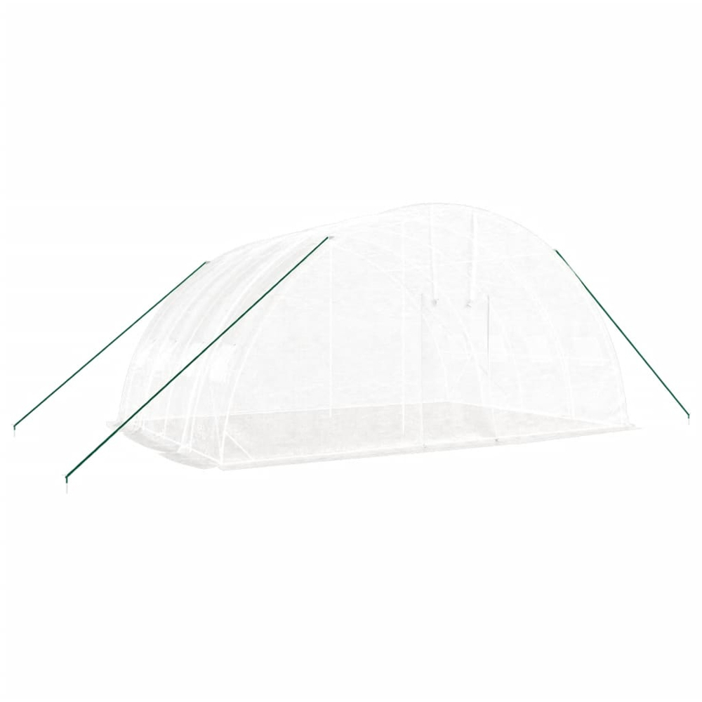 vidaXL White Polyethylene Galvanised Steel Frame 19.6 x 13.1ft Greenhouse Image 2