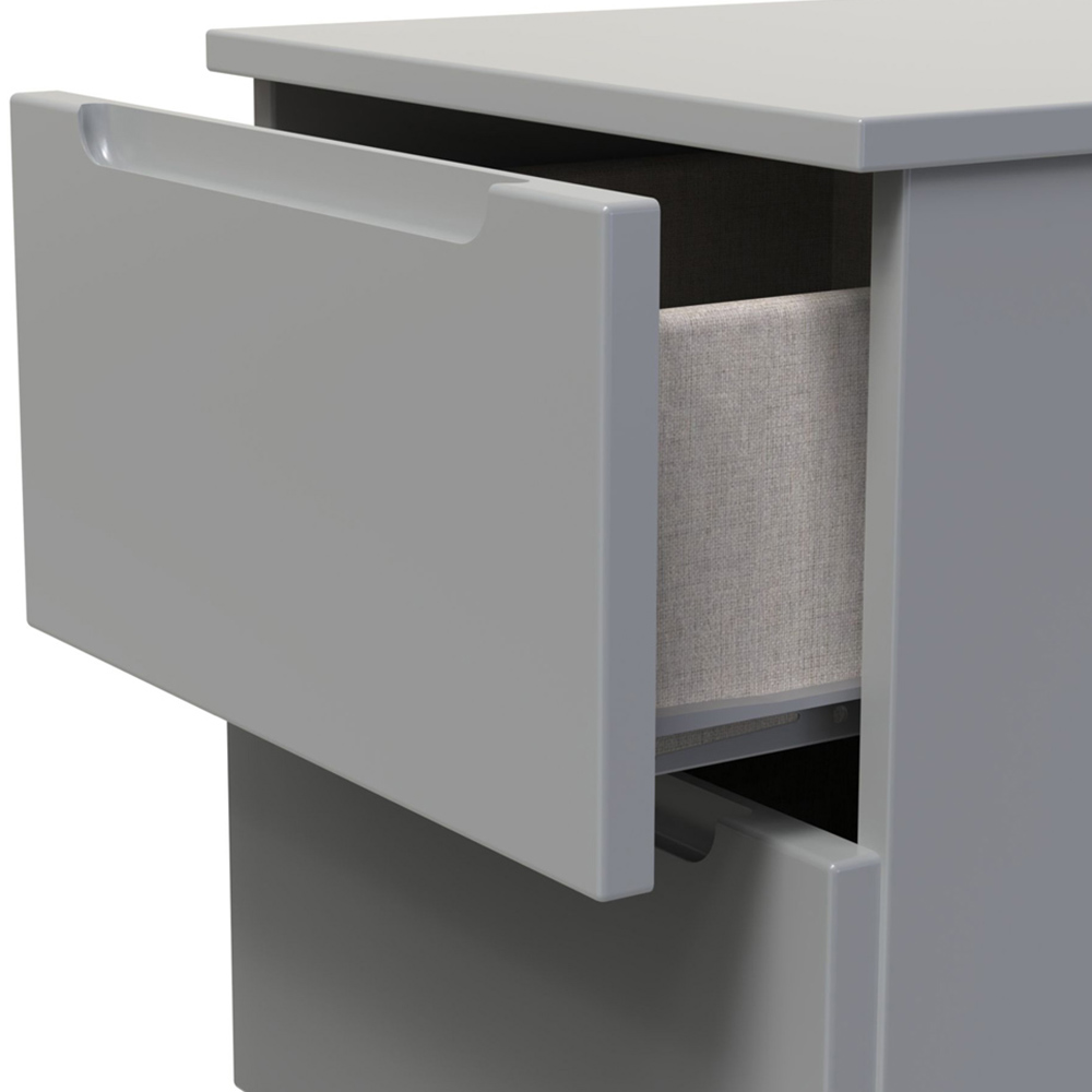 Crowndale Milan 3 Drawer Dusk Grey Bedside Table Image 6