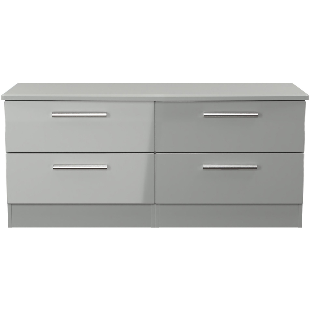 Crowndale Knightsbridge 4 Drawer Grey Gloss and Dusk Grey Bed Box Ready Assembled Image 2