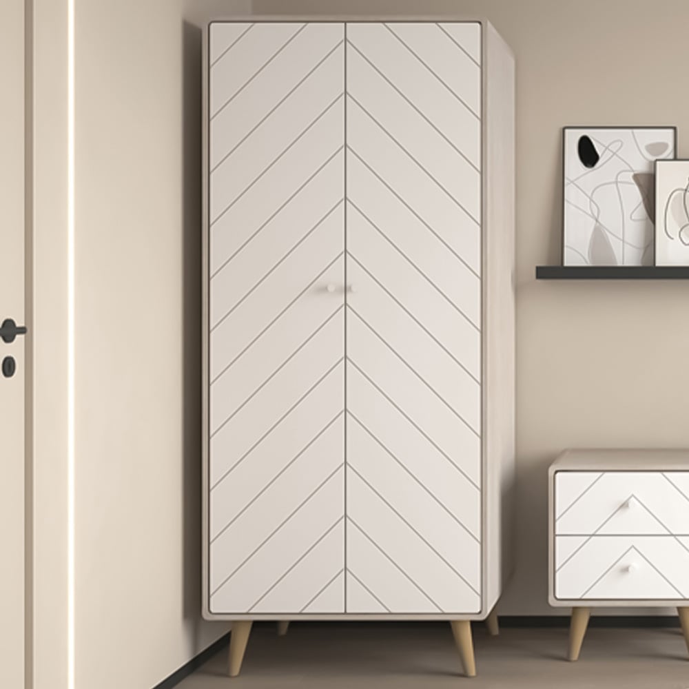 Seconique Dixie 2 Door Dusty Grey and White Wardrobe Image 1