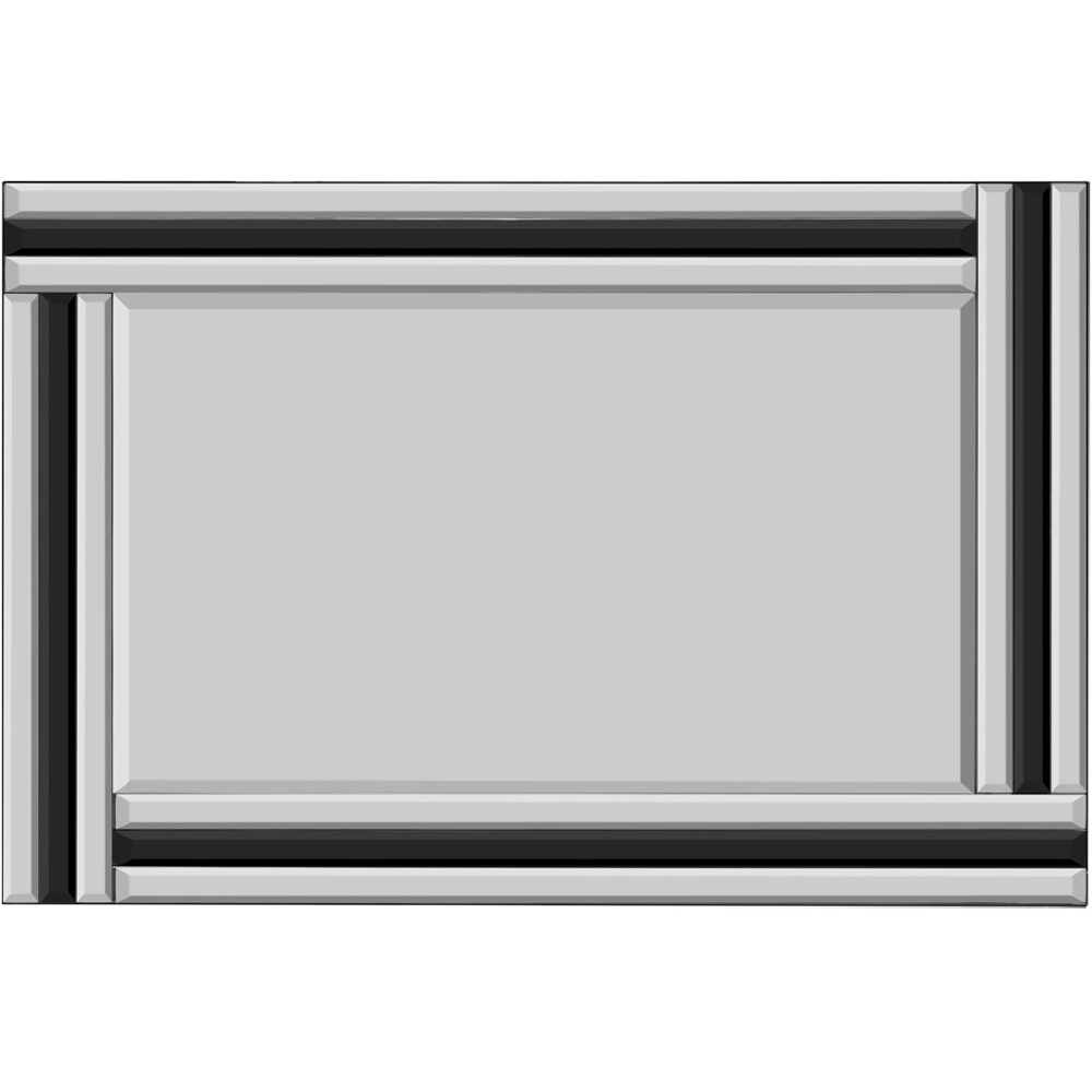 Dalton Triple Edge Black All Glass Mirror 90 x 60cm Image 4