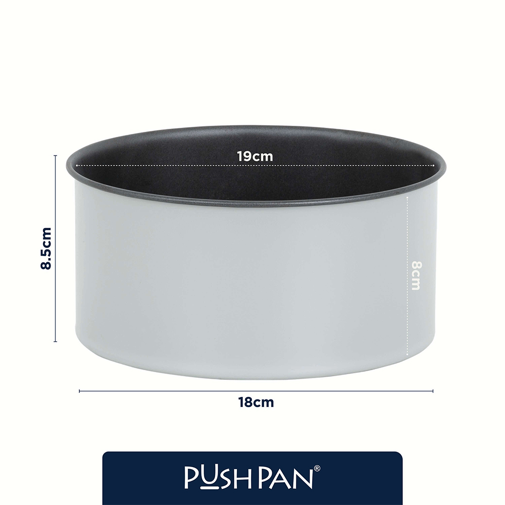 Wham PushPan 18cm Light Grey and Pewter Deep Tin Image 9