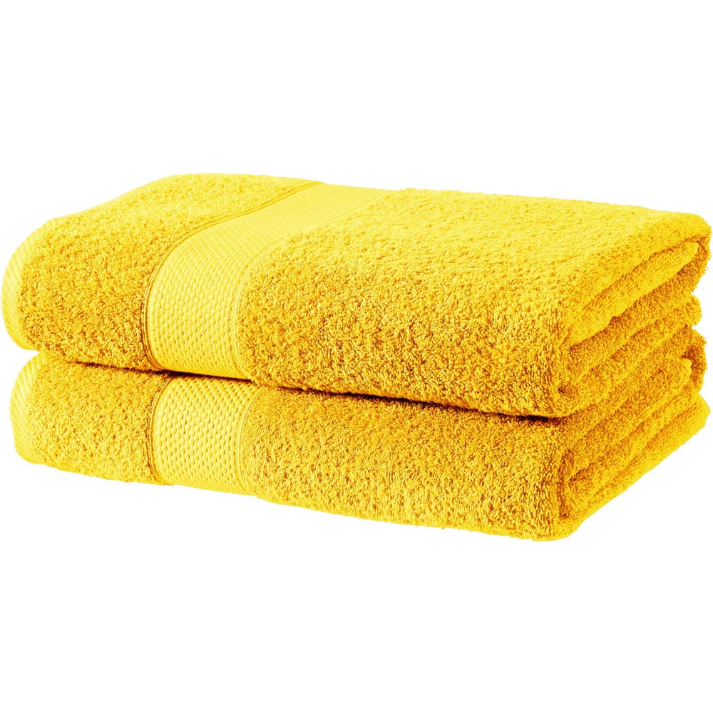 Imperial Ringspun Combed Cotton Ochre Turkish Guest Towel 2 Pack Image 1