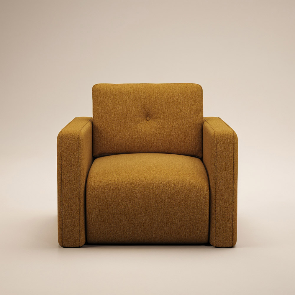 Solace+Co Wilfie Mustard Chenille Armchair Image 3