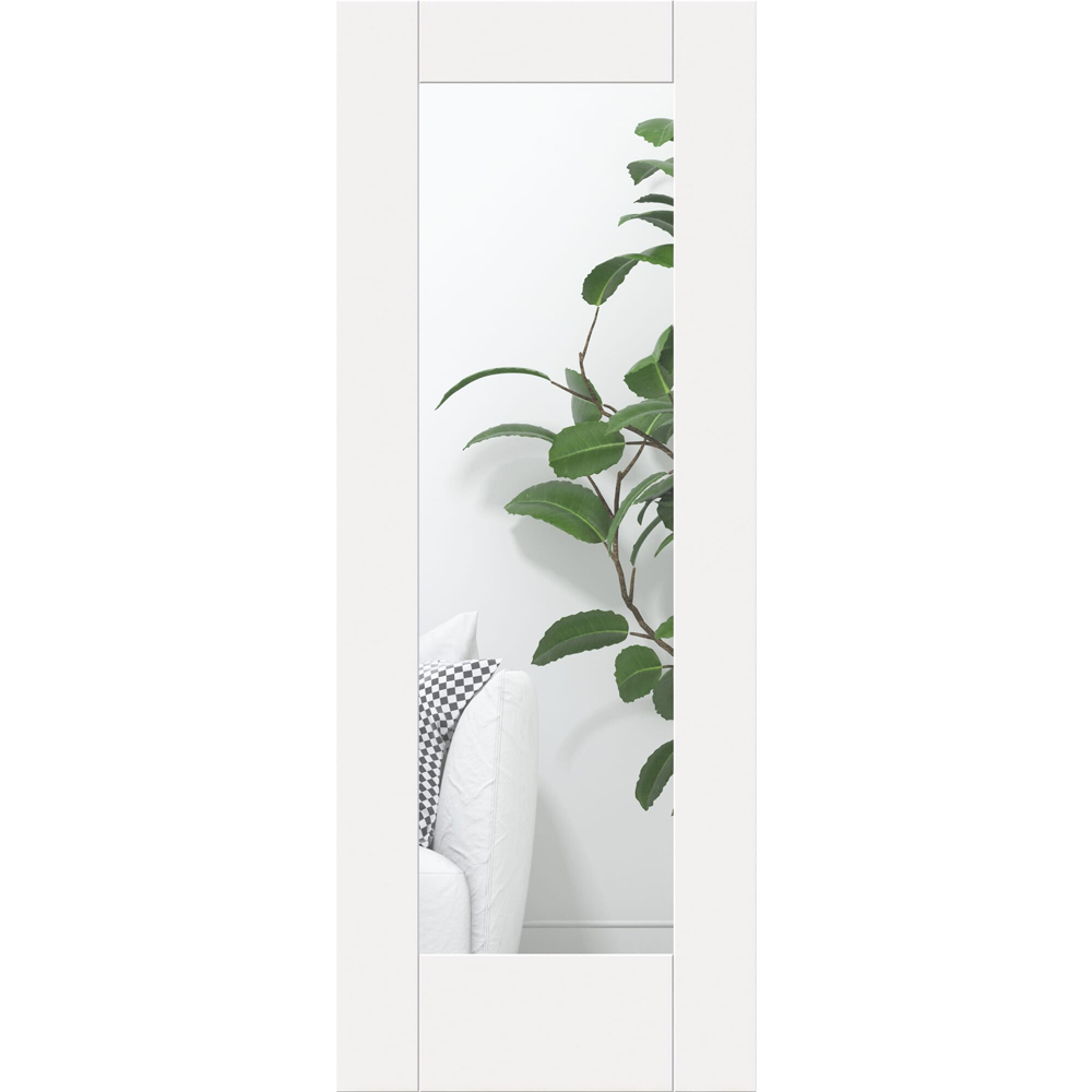 Green & Taylor White Primed Shaker 1 Lite Clear Glazed Fire Door 1981 x 762mm Image