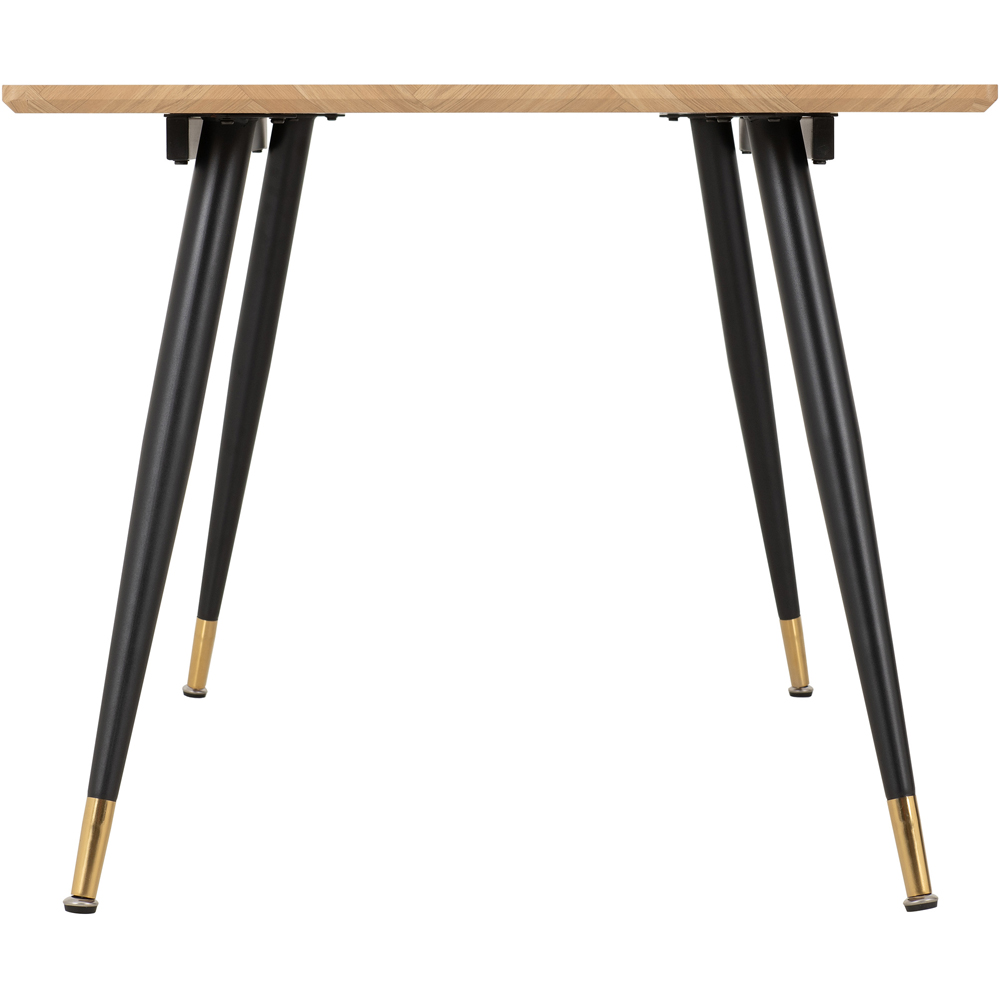 Seconique Hamilton Black Medium Oak Effect Dining Table Large Image 3