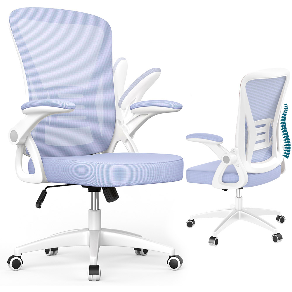 Rattrix Purple Office Chair with Flip-Up Armrest and Lumbar Support Image 2