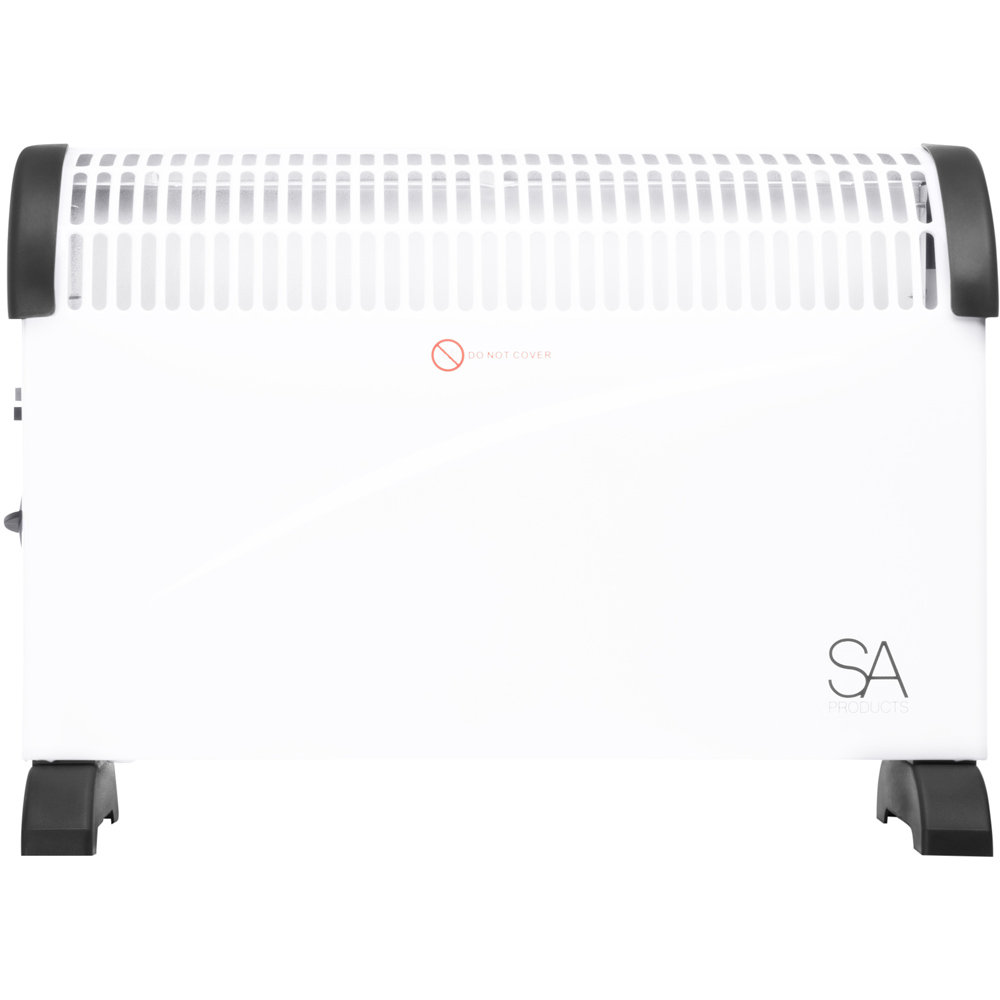 White and Grey Electric Convector Radiator with 3 Heat Settings Image 3
