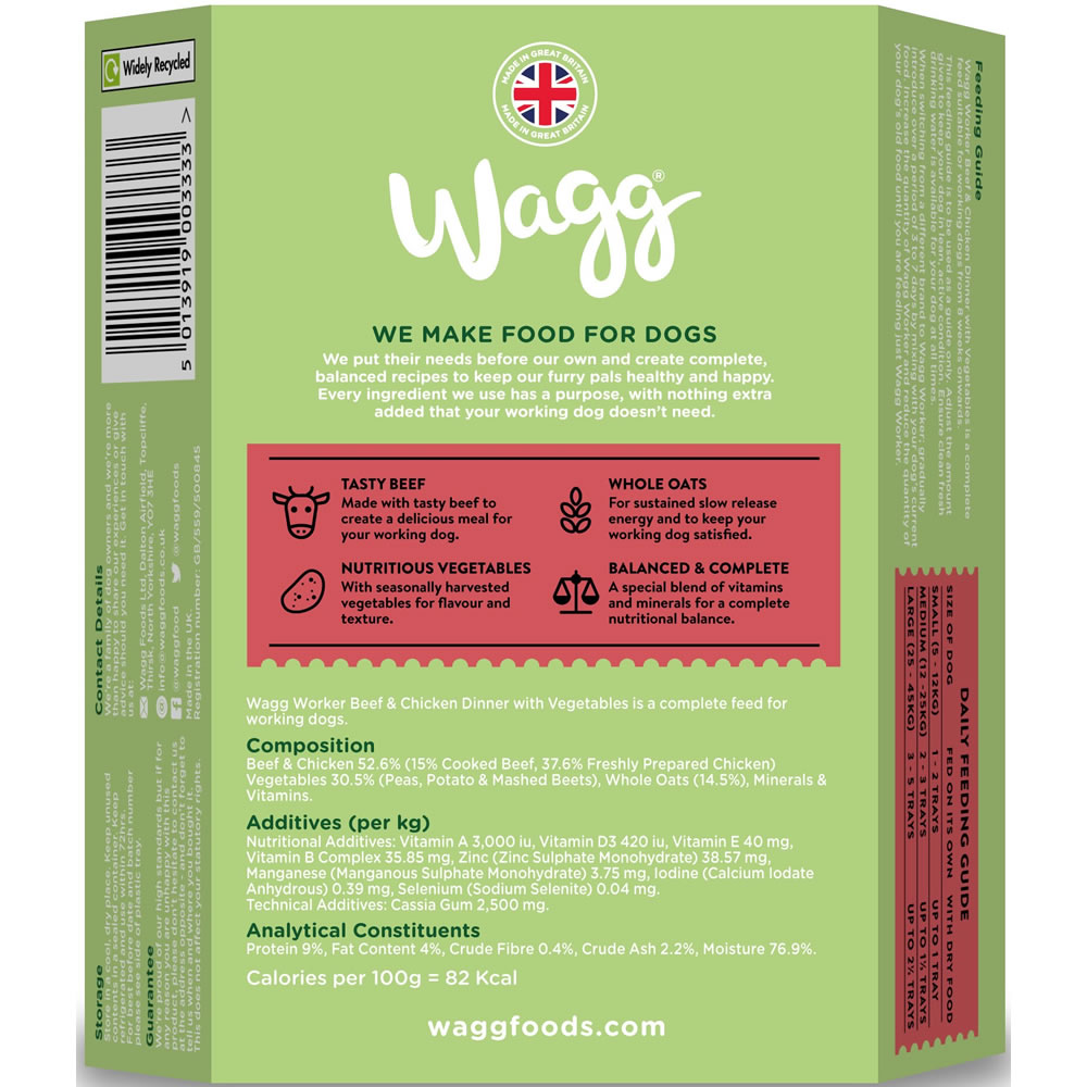 Wagg Working Wet Dog Food Beef 390g Image 2