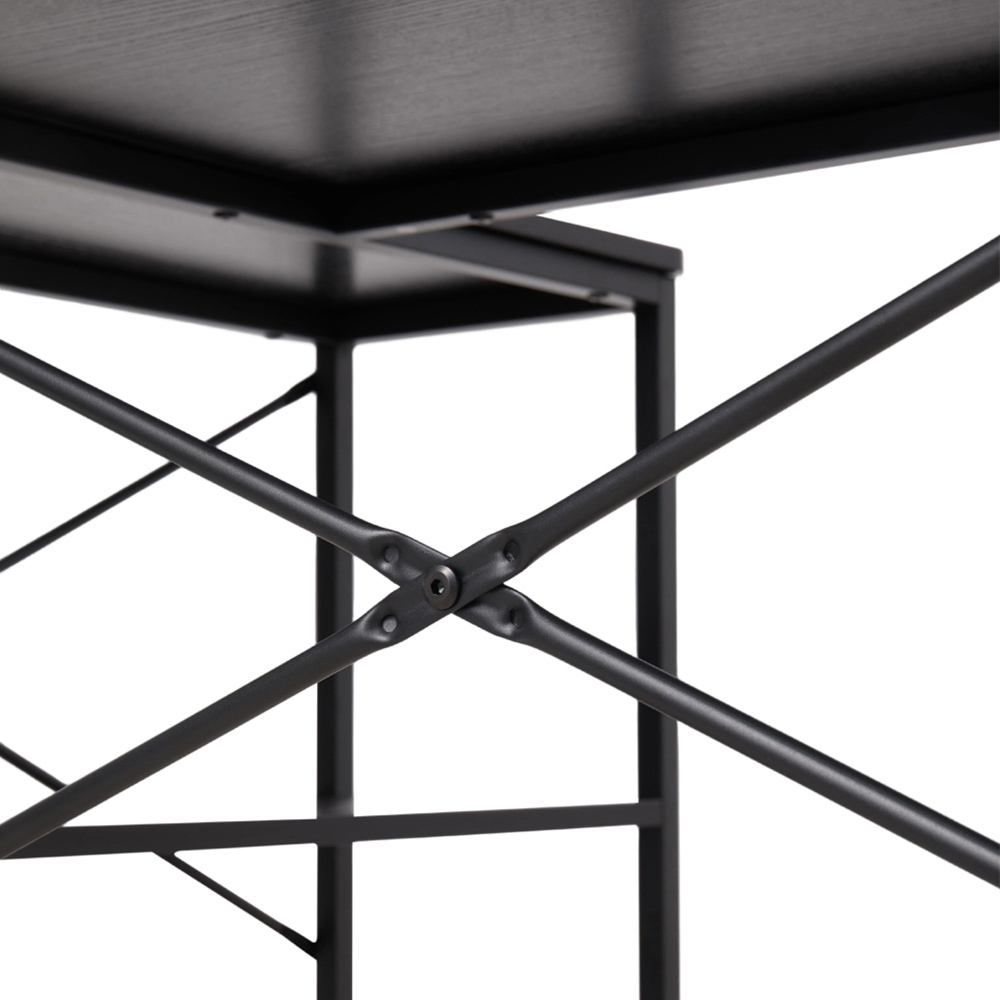 Living and Home 2 Shelf Black L-Shaped Office Desk with Storage Bag Image 3