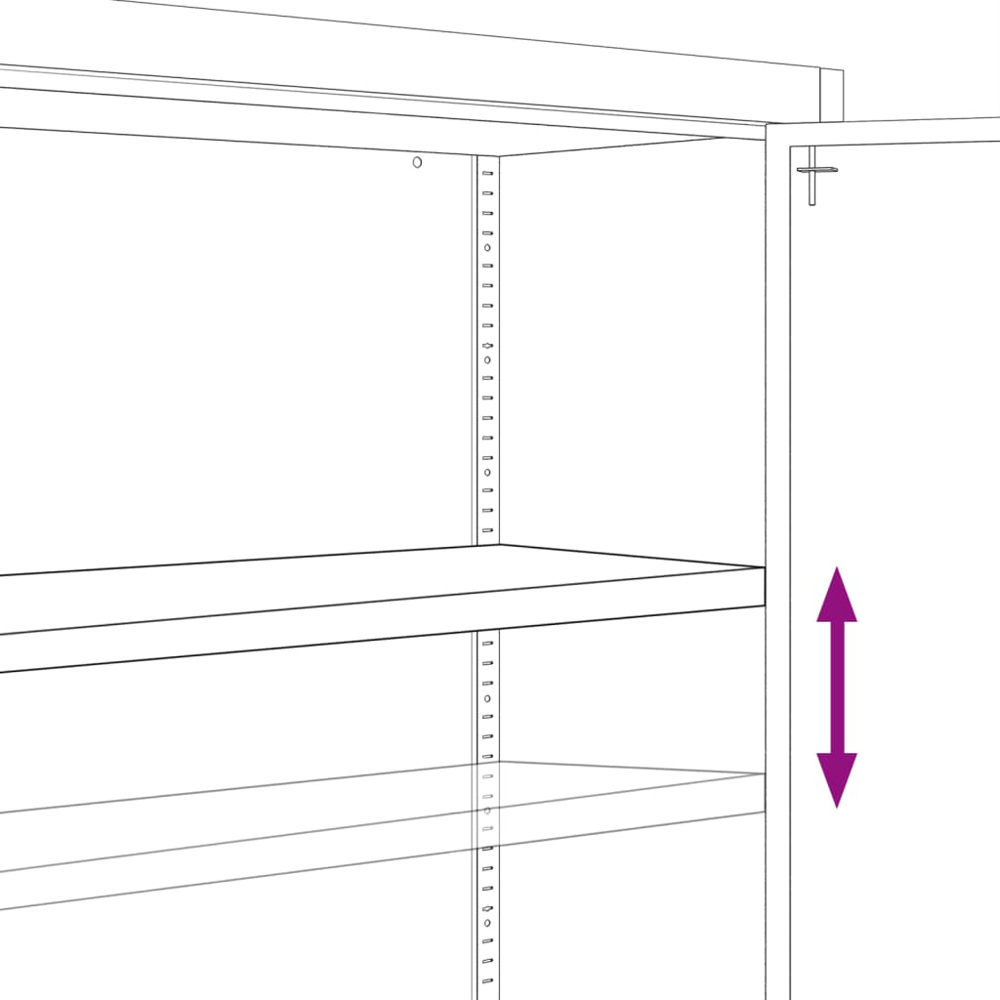 vidaXL 2 Door Black Steel File Cabinet Image 7